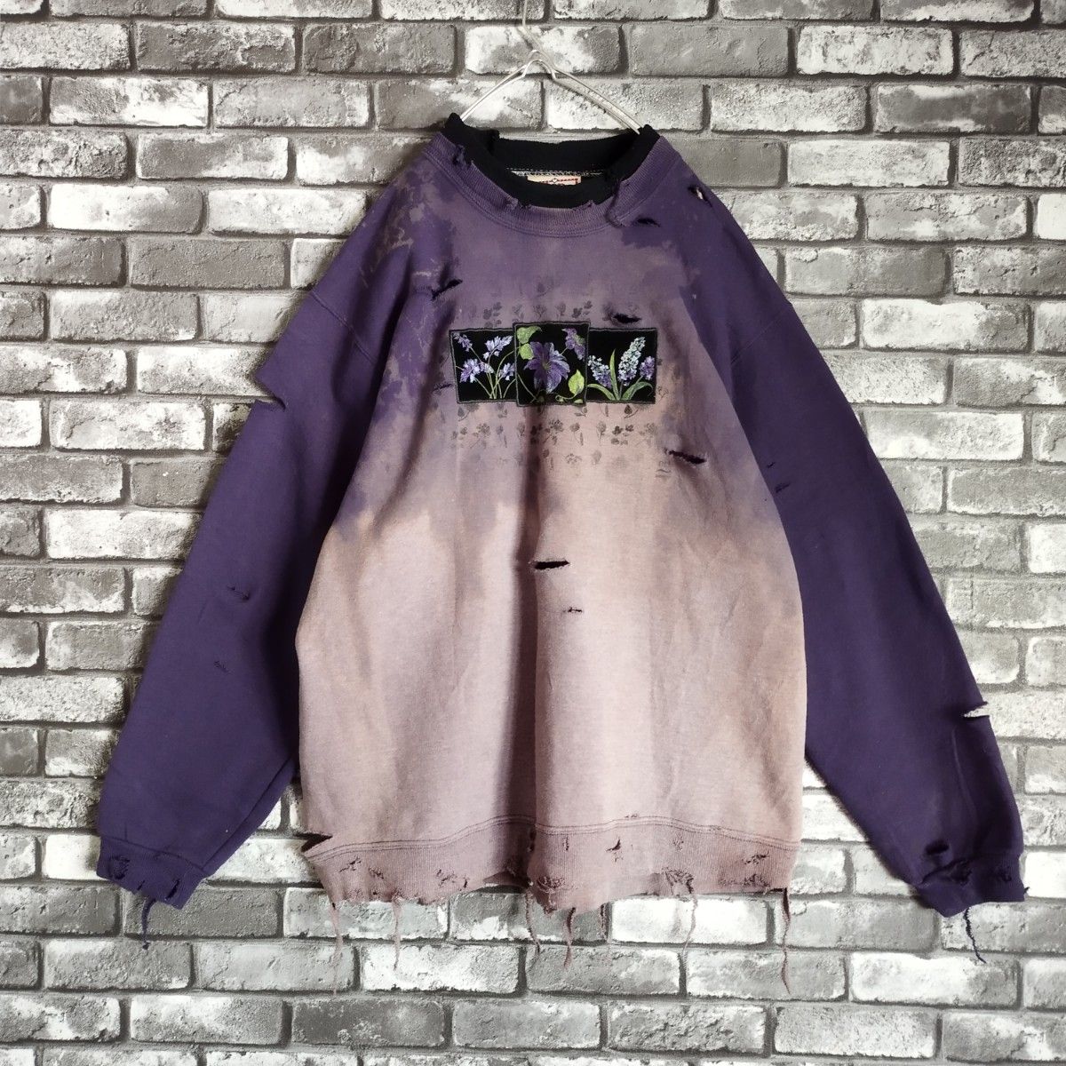 茄子紺 鬼フェード USA製 grunge ボロスウェット 退色 グランジ 茄子紺 鬼フェード USA製 grunge ボロスウェット 退色 グランジ