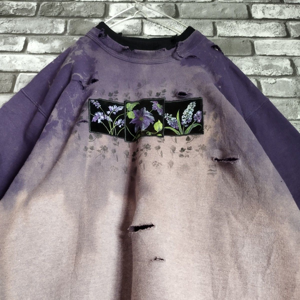 茄子紺 鬼フェード USA製 grunge ボロスウェット 退色 グランジ 茄子紺 鬼フェード USA製 grunge ボロスウェット 退色 グランジ