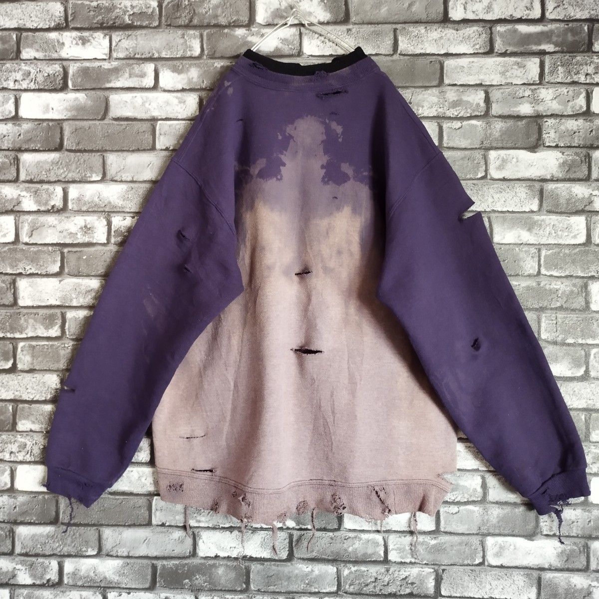 茄子紺 鬼フェード USA製 grunge ボロスウェット 退色 グランジ 茄子紺 鬼フェード USA製 grunge ボロスウェット 退色 グランジ