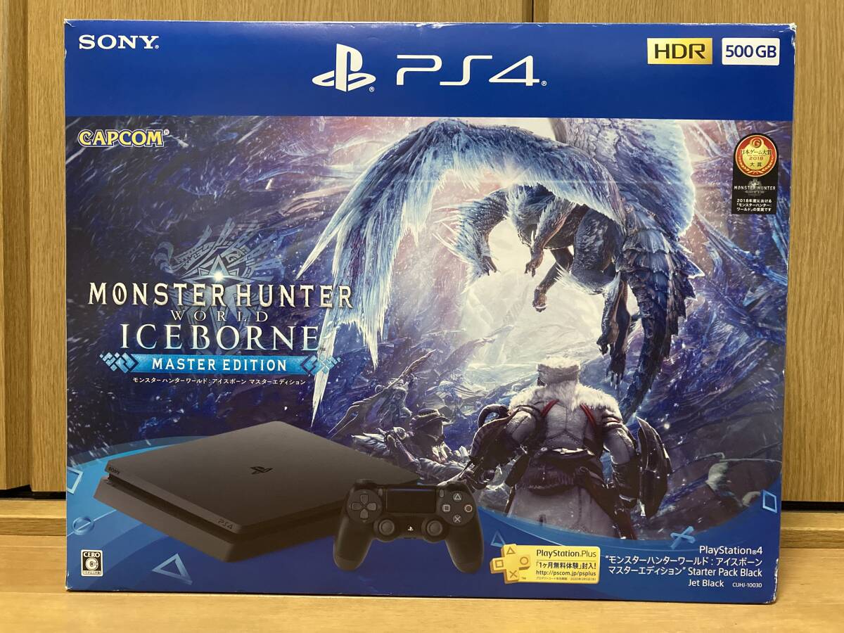 即決! PlayStation4 PS4 本体 CUH-2200A 500GB ブラック コントローラー 付き モンスターハンターワールド：アイスボーン