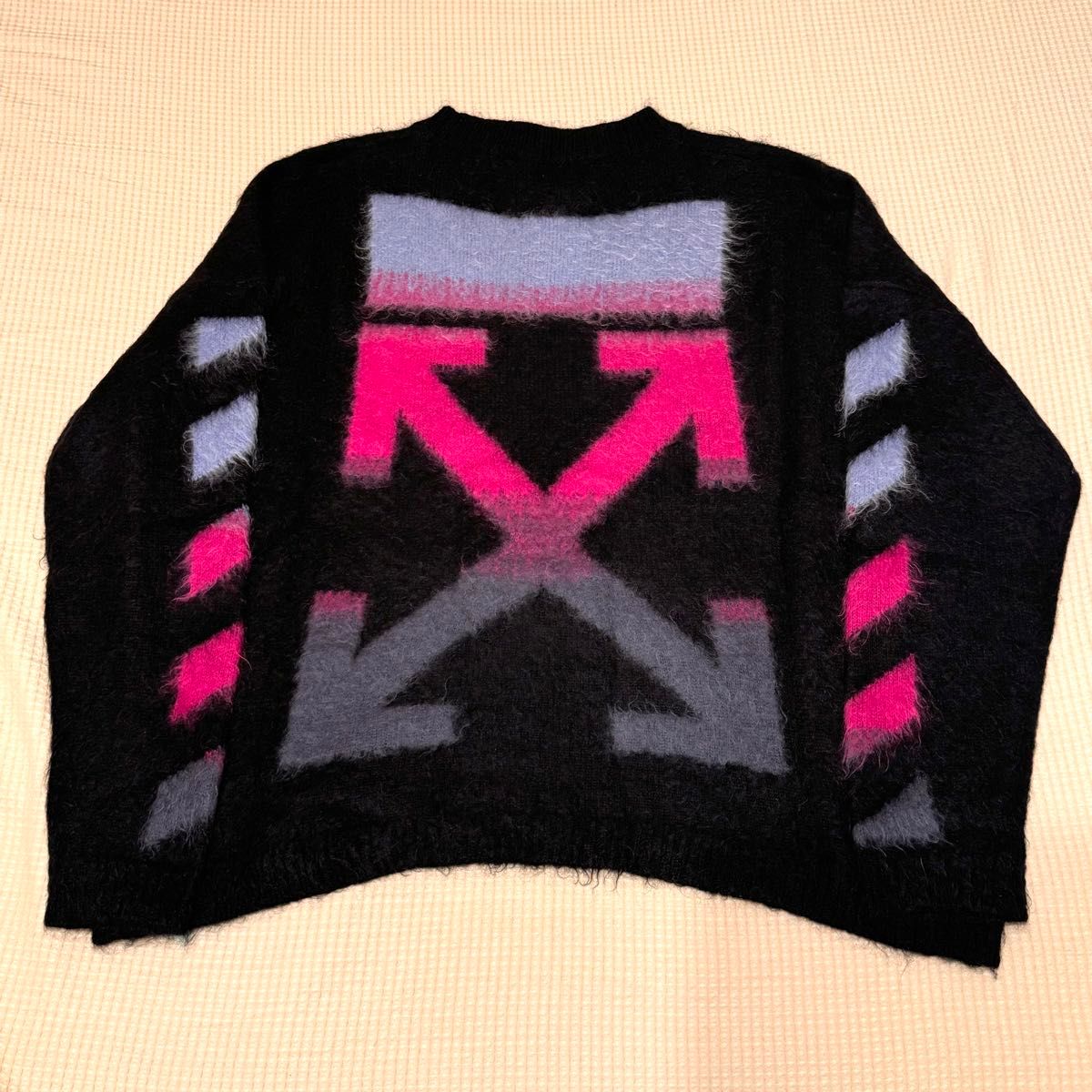off-white モヘア ニット M オーバーサイズ 黒 ユニセックス off-white モヘア ニット M オーバーサイズ 黒 ユニセックス