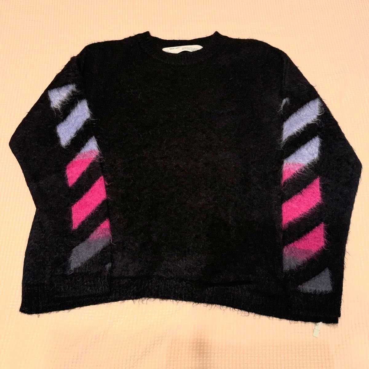 off-white モヘア ニット M オーバーサイズ 黒 ユニセックス off-white モヘア ニット M オーバーサイズ 黒 ユニセックス