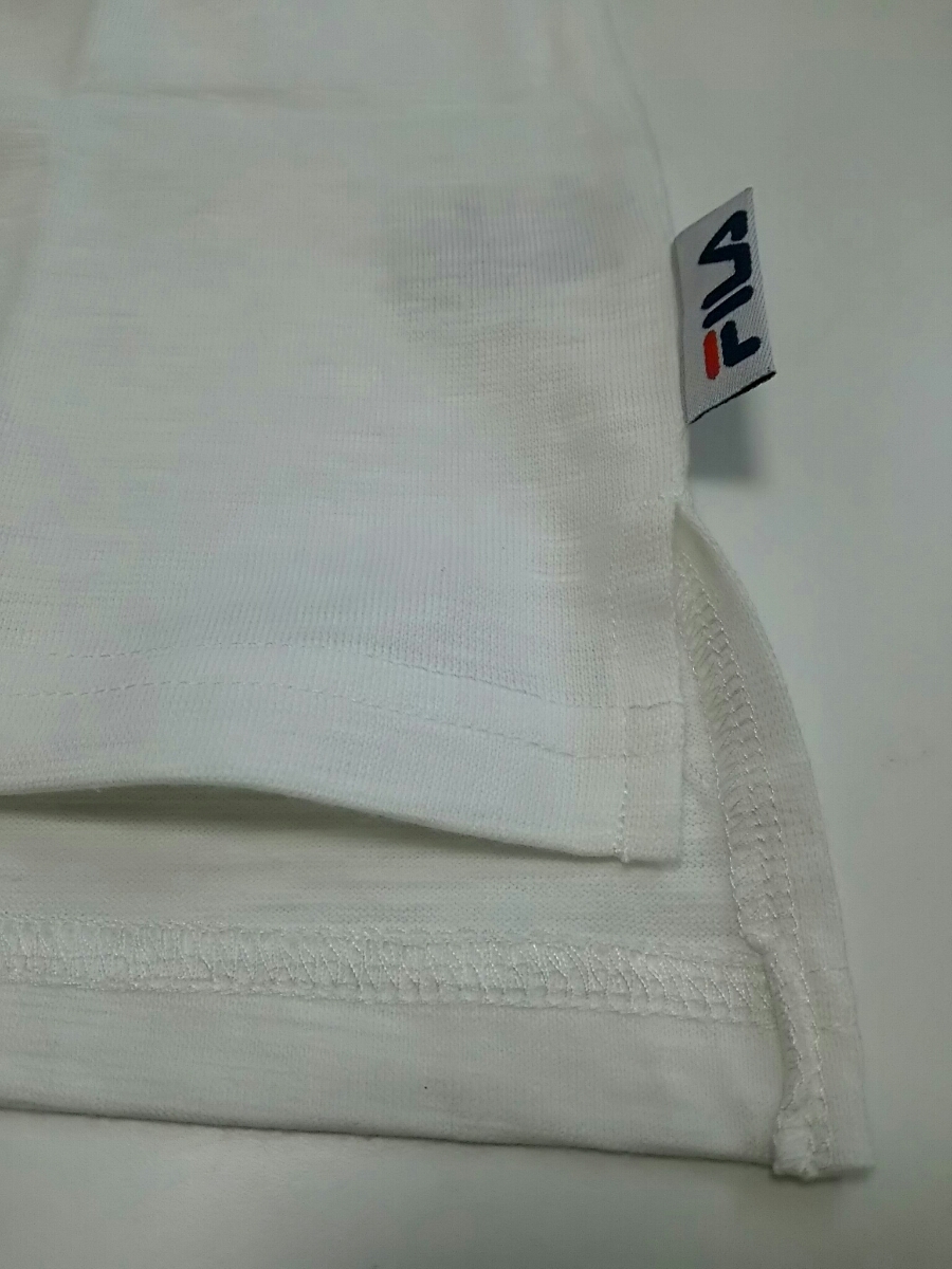 タグ付 FILA 110サイズ フィラ 半袖 ロゴプリント Tシャツ ワンピース ホワイト 未使用 新品 送料無料 正規品