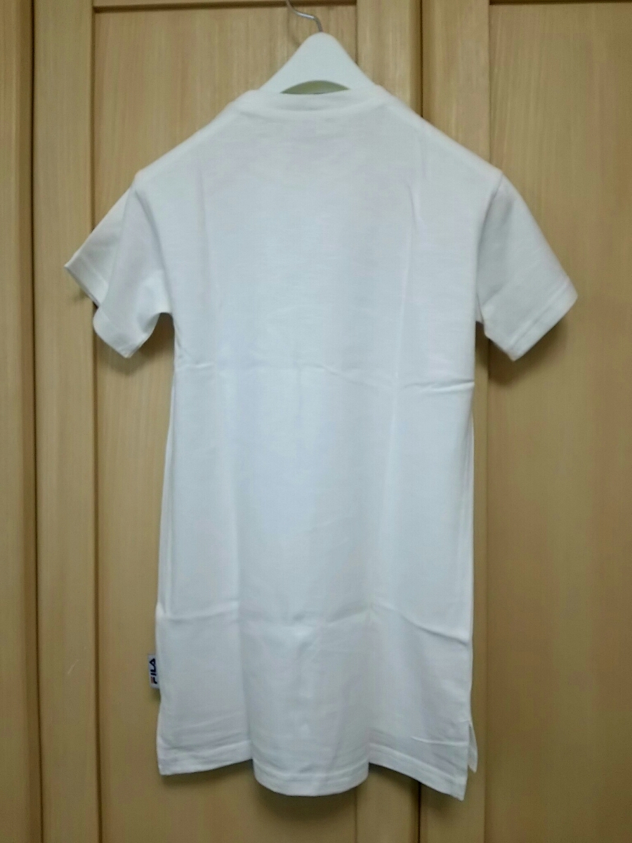 タグ付 FILA 110サイズ フィラ 半袖 ロゴプリント Tシャツ ワンピース ホワイト 未使用 新品 送料無料 正規品_画像8