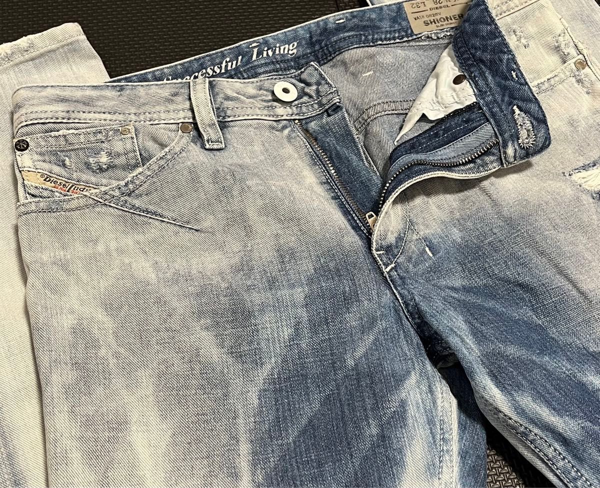 DIESELディーゼル ブリーチ加工デニムパンツ ジーンズ 28インチ DIESELディーゼル ブリーチ加工デニムパンツ ジーンズ 28インチ