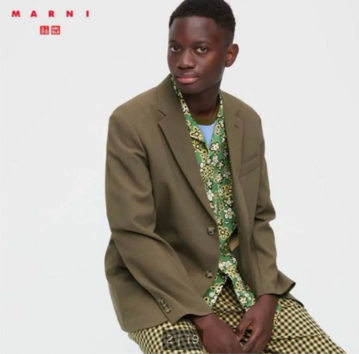美品 UNIQLO ユニクロ MARNI マルニ スーツ セットアップ カーキ 美品 UNIQLO ユニクロ MARNI マルニ スーツ セットアップ カーキ
