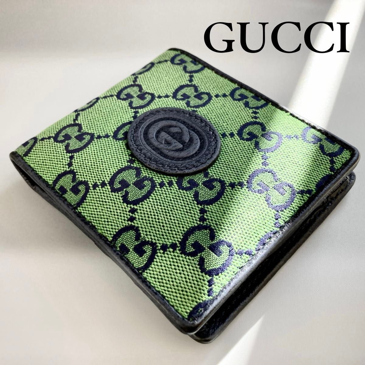 GUCCI グッチ 二つ折り財布 GGキャンバス 小型 コンパクト 軽量 GUCCI グッチ 二つ折り財布 GGキャンバス 小型 コンパクト 軽量