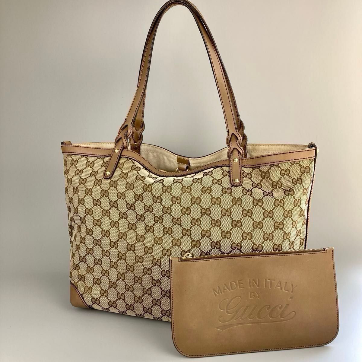 GUCCI グッチ トートバッグ GGキャンバス ポーチ付き レディース GUCCI グッチ トートバッグ GGキャンバス ポーチ付き レディース