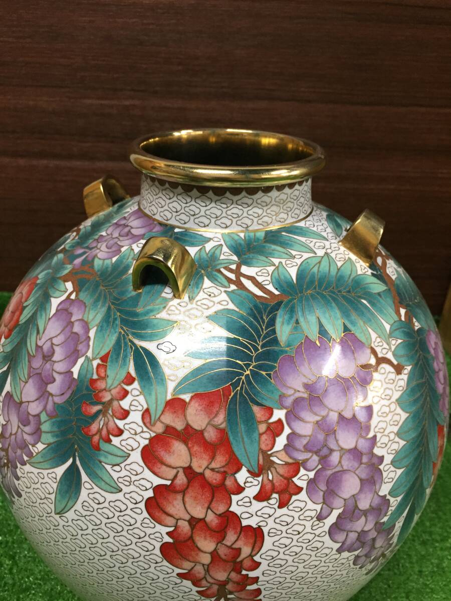 Yahoo!オークション - 中国 七宝 七宝藤花図茶壺 花瓶 花器 高さ Yahoo!オークション - 中国 七宝 七宝藤花図茶壺 花瓶 花器 高さ