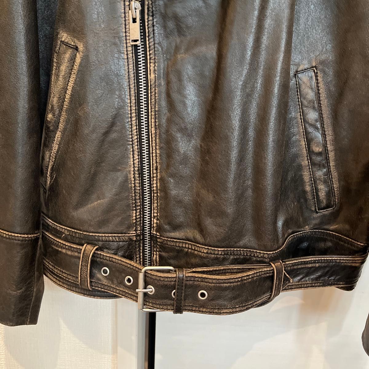 Zara ヴィンテージ レザーライダースジャケット 水牛革 M|Yahoo Zara ヴィンテージ レザーライダースジャケット 水牛革 M|Yahoo