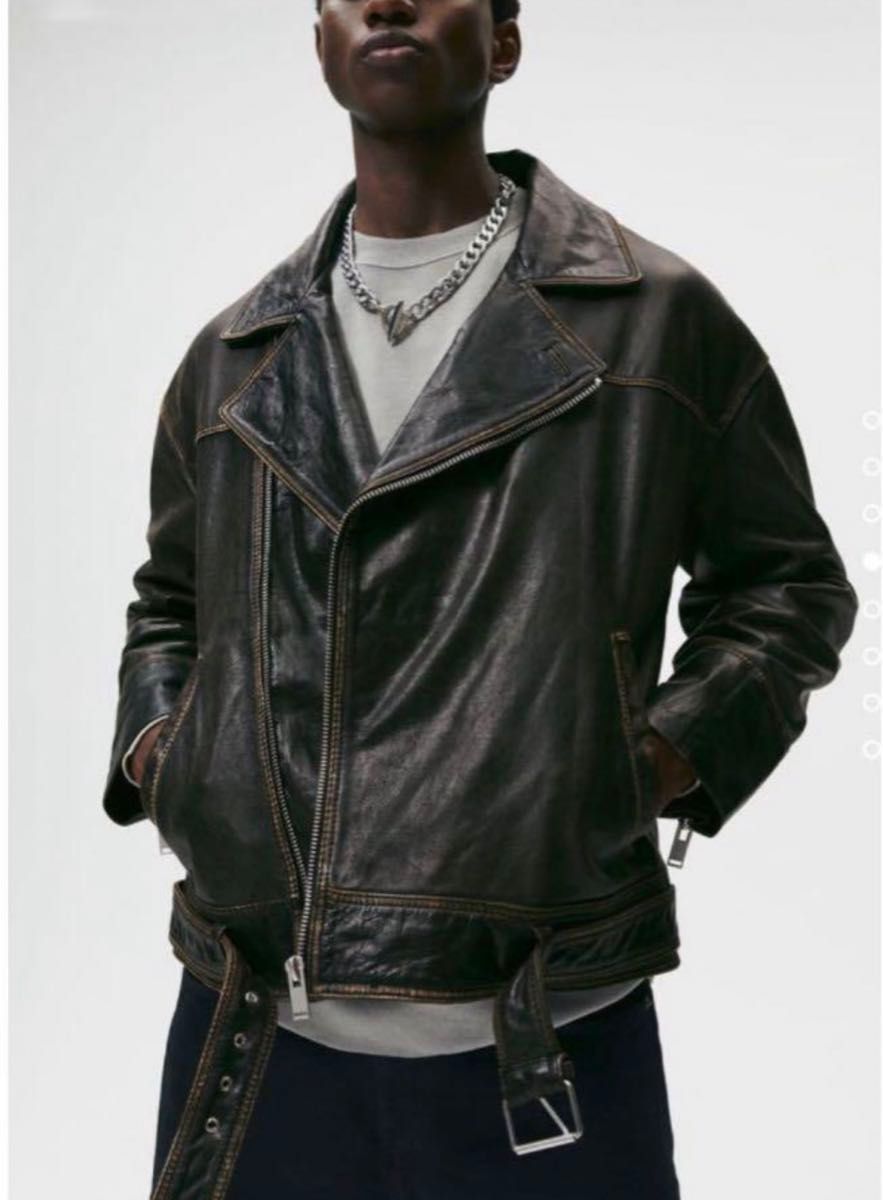 Zara ヴィンテージ レザーライダースジャケット 水牛革 M|Yahoo Zara ヴィンテージ レザーライダースジャケット 水牛革 M|Yahoo