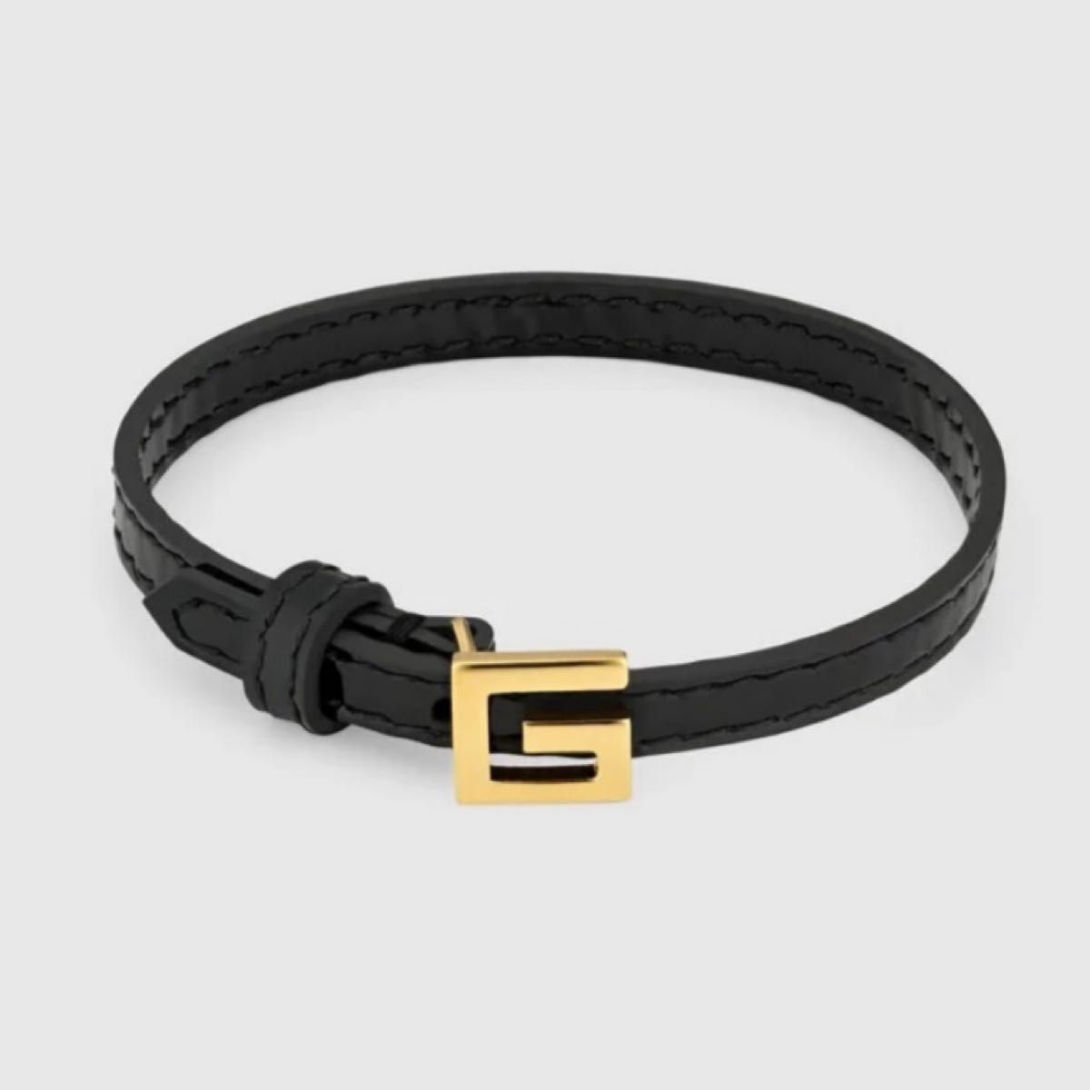 美品 GUCCI グッチ スクエアG レザー ブレスレット ゴールド 美品 GUCCI グッチ スクエアG レザー ブレスレット ゴールド