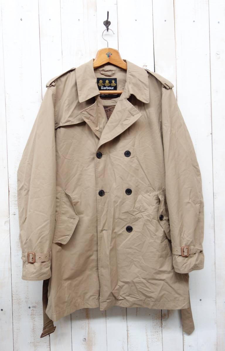 Barbour バブアー ＊T573 THOMPSON TRENCH 　ショートトレンチコート XXL＊お色　カーキ系 ＊Waterproof & Breathable 防水透湿高機能素材 _画像1