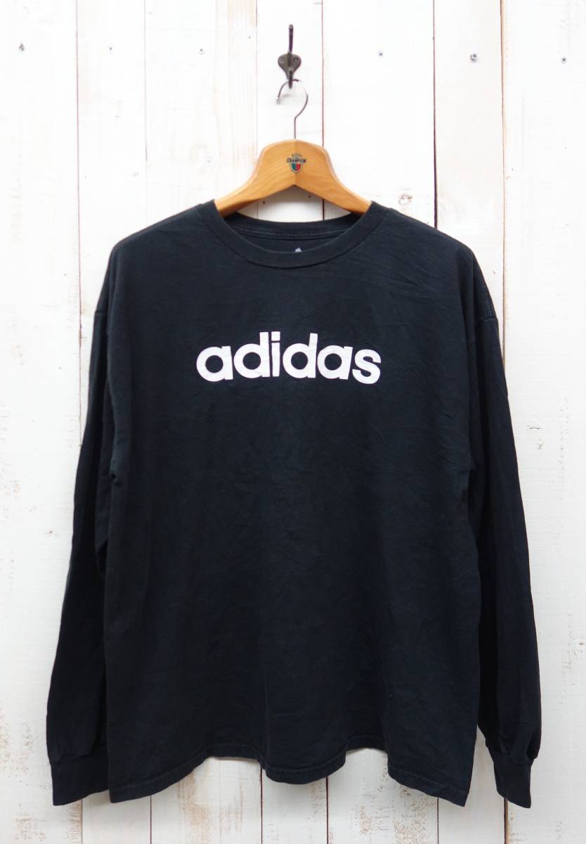 adidas Adidas *L/S T-shirts длинный рукав long T длинный рукав футболка T * цвет оттенок черного L/G * простой Logo рукав ребра specification 