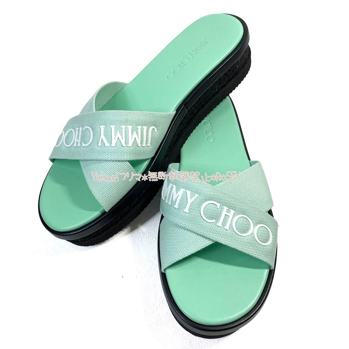 【極美品】JIMMY CHOO ミントグリーン フラットシューズ 39 極美品】JIMMY CHOO ミントグリーン フラットシューズ 39 極美品