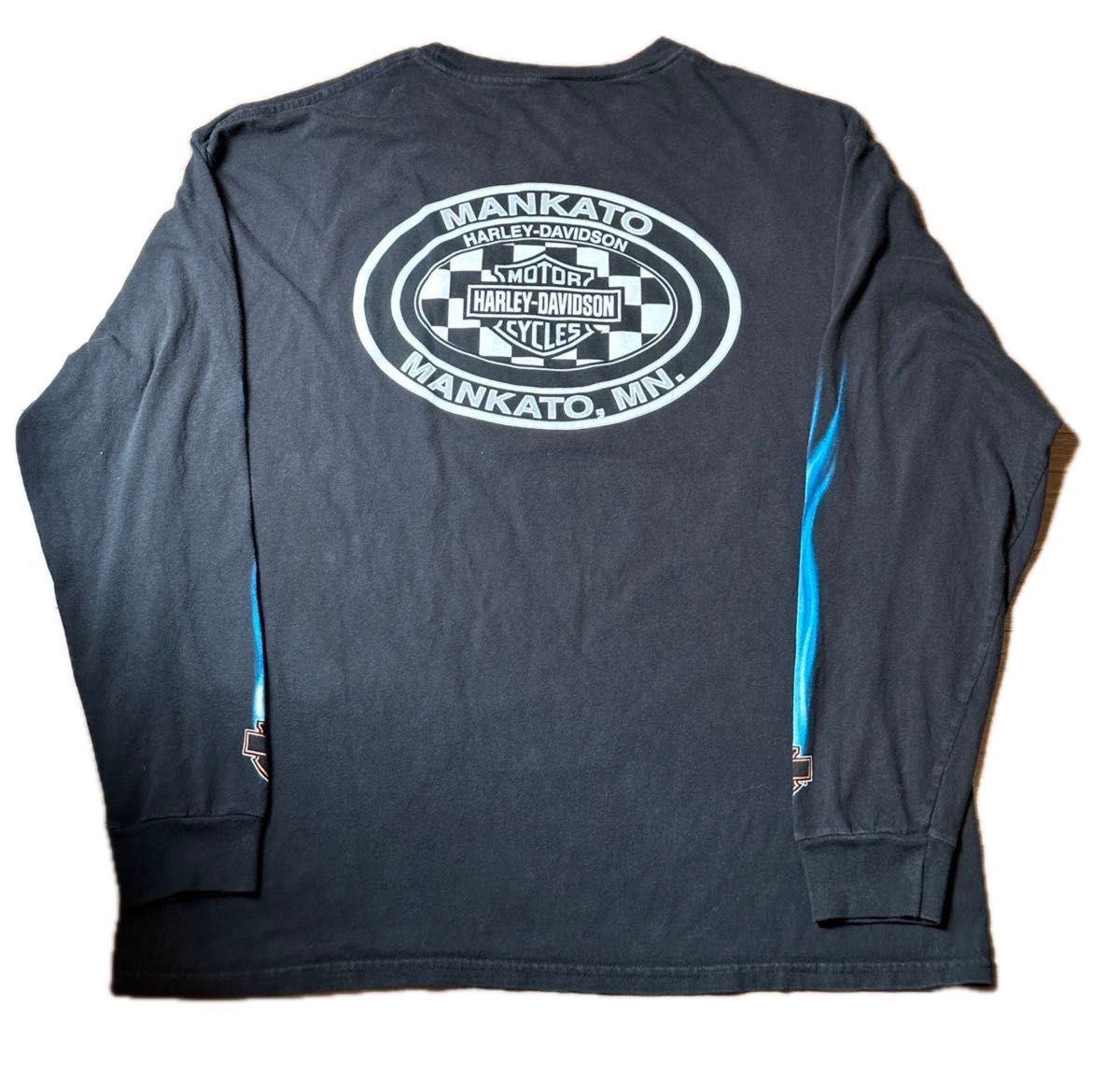 激レア】ハーレーダビッドソン ブルーフレイム ロングTシャツ 激レア】ハーレーダビッドソン ブルーフレイム ロングTシャツ