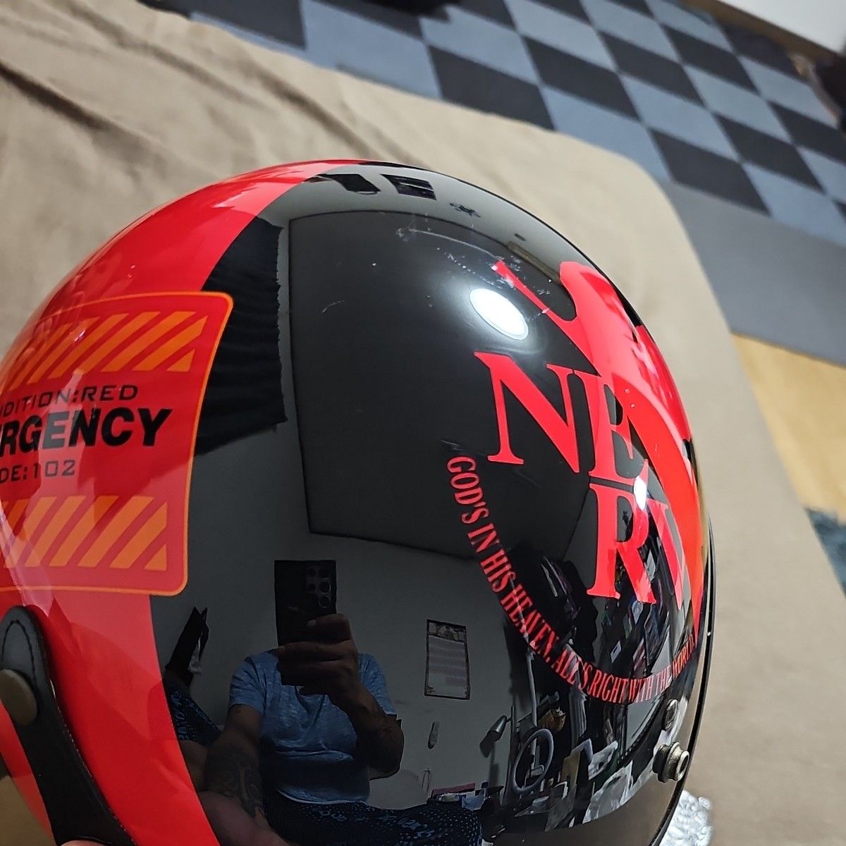 ジェットヘルメットエヴァンゲリオン NERV仕様 バイク 原付き ジェットヘルメットエヴァンゲリオン NERV仕様 バイク 原付き