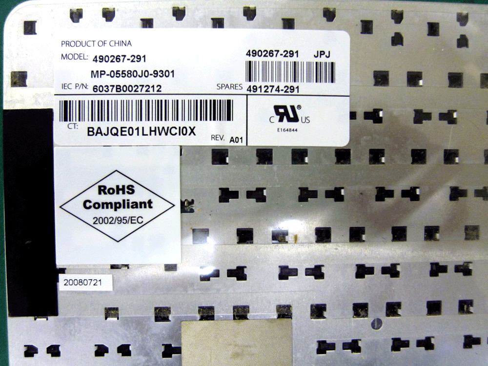 【中古品】HP Compaq 6535s/CT用キーボード MP-05580J0-9301