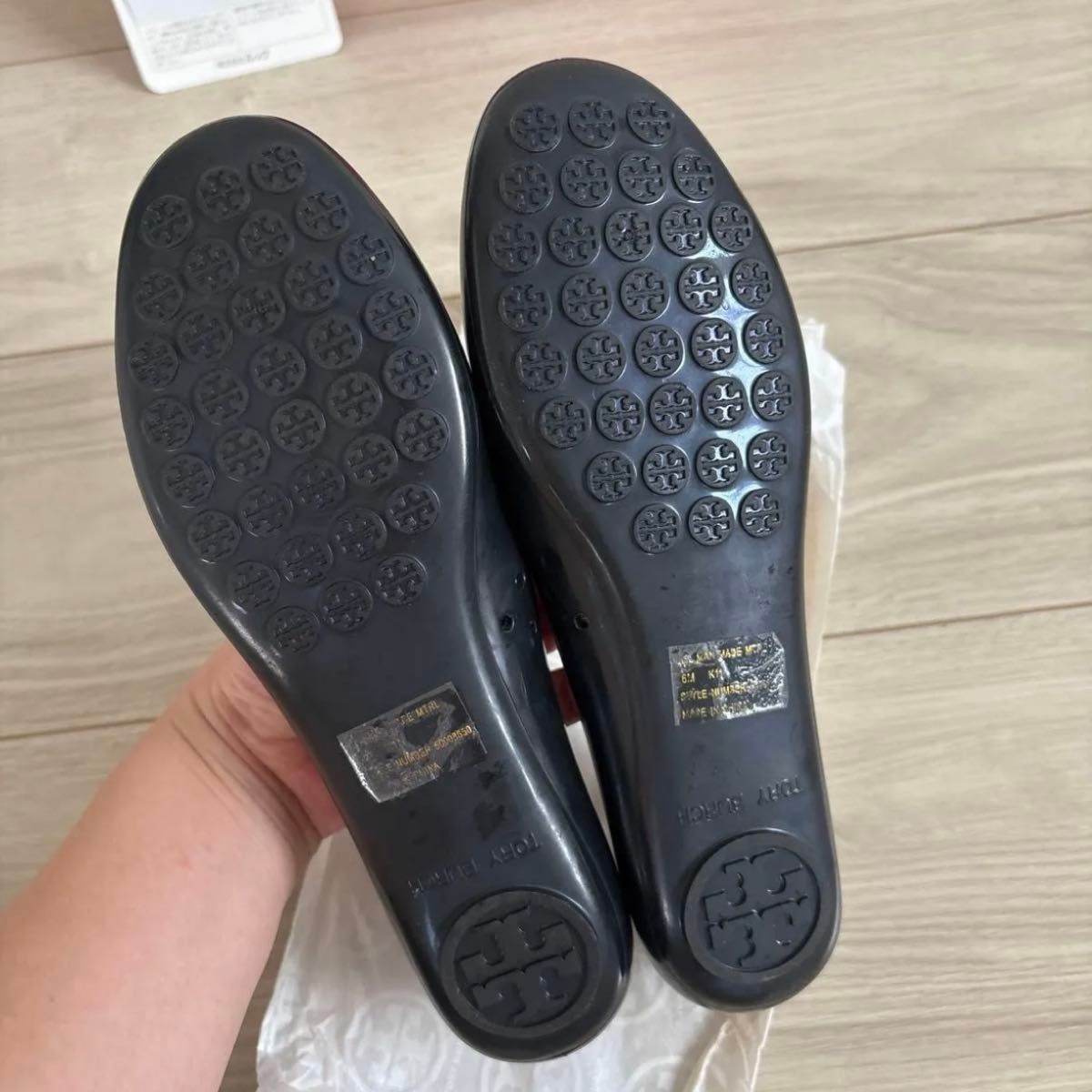 TORY BURCH トリーバーチ 黒 ブラック フラットシューズ レイン TORY BURCH トリーバーチ 黒 ブラック フラットシューズ レイン
