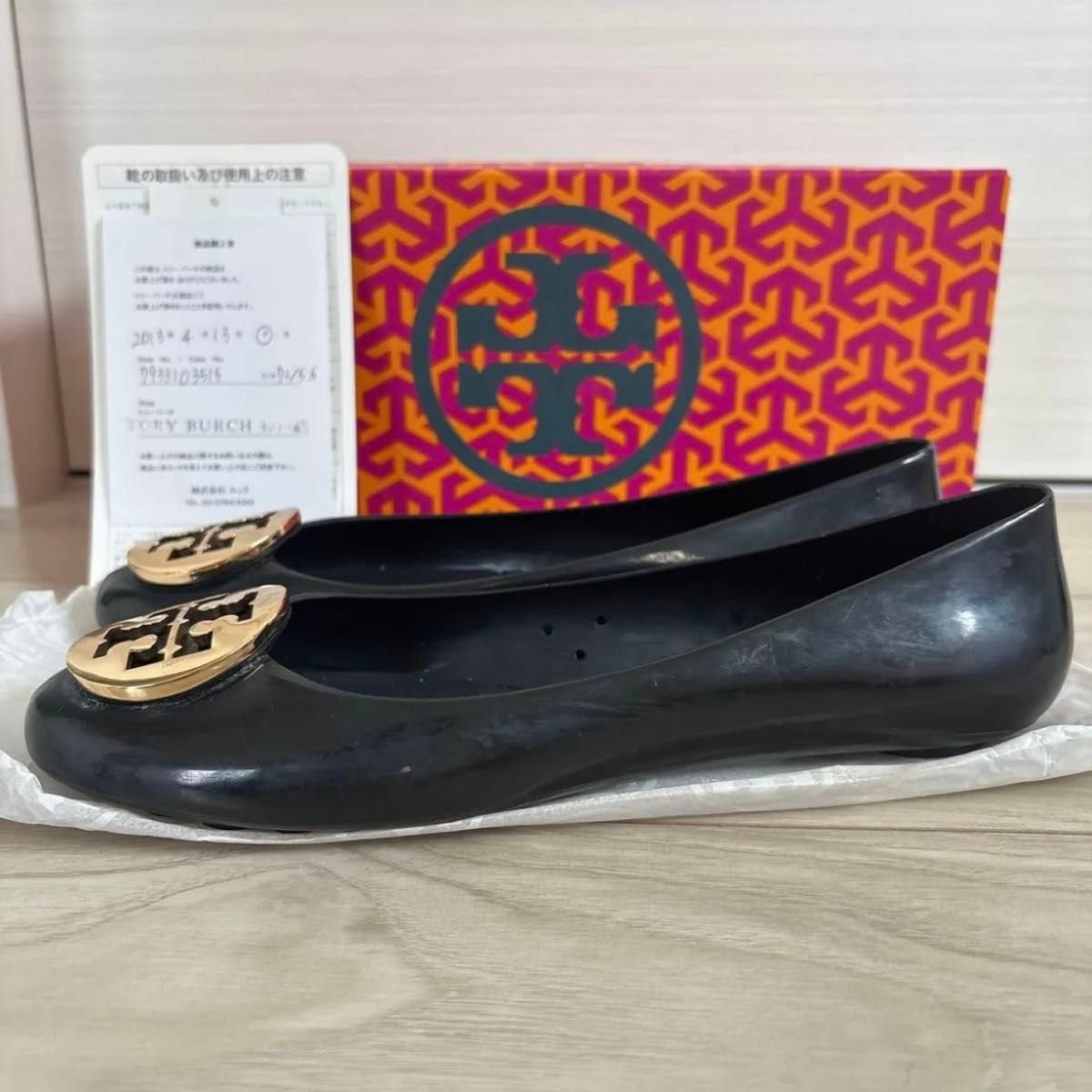 TORY BURCH トリーバーチ 黒 ブラック フラットシューズ レイン TORY BURCH トリーバーチ 黒 ブラック フラットシューズ レイン