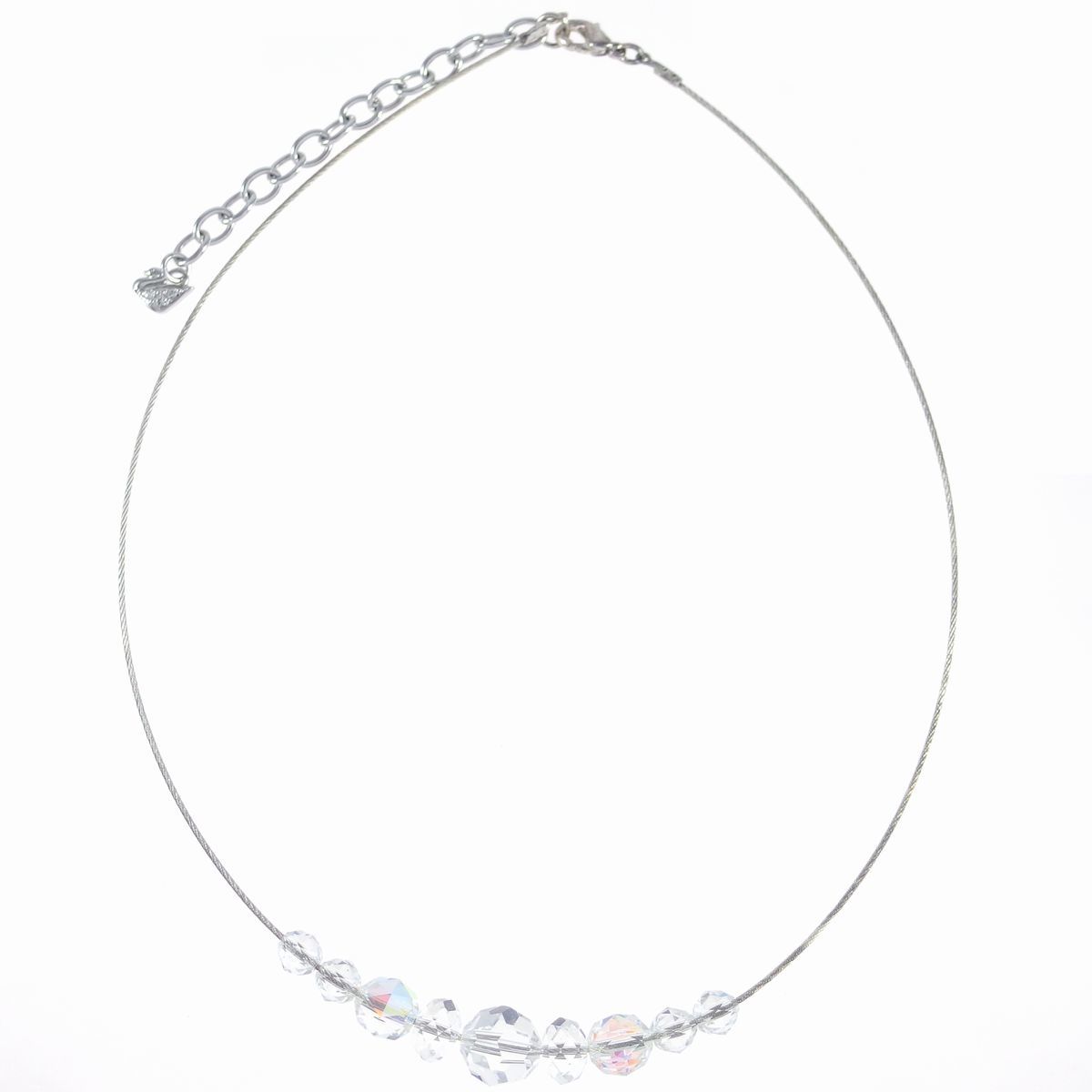 A4327◆【SWAROVSKI】◆ きれいな多面カットのクリスタルビーズ ◆ ヴィンテージネックレス ◆ 長さ約39㎝ ◆ _画像1