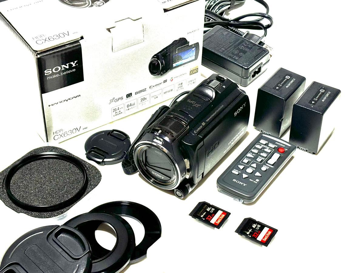 SONY HDR CX630+SanDisk SDH32GBメモリーカード2枚+NP-FV100 SONY HDR CX630+SanDisk SDH32GBメモリーカード2枚+NP-FV100