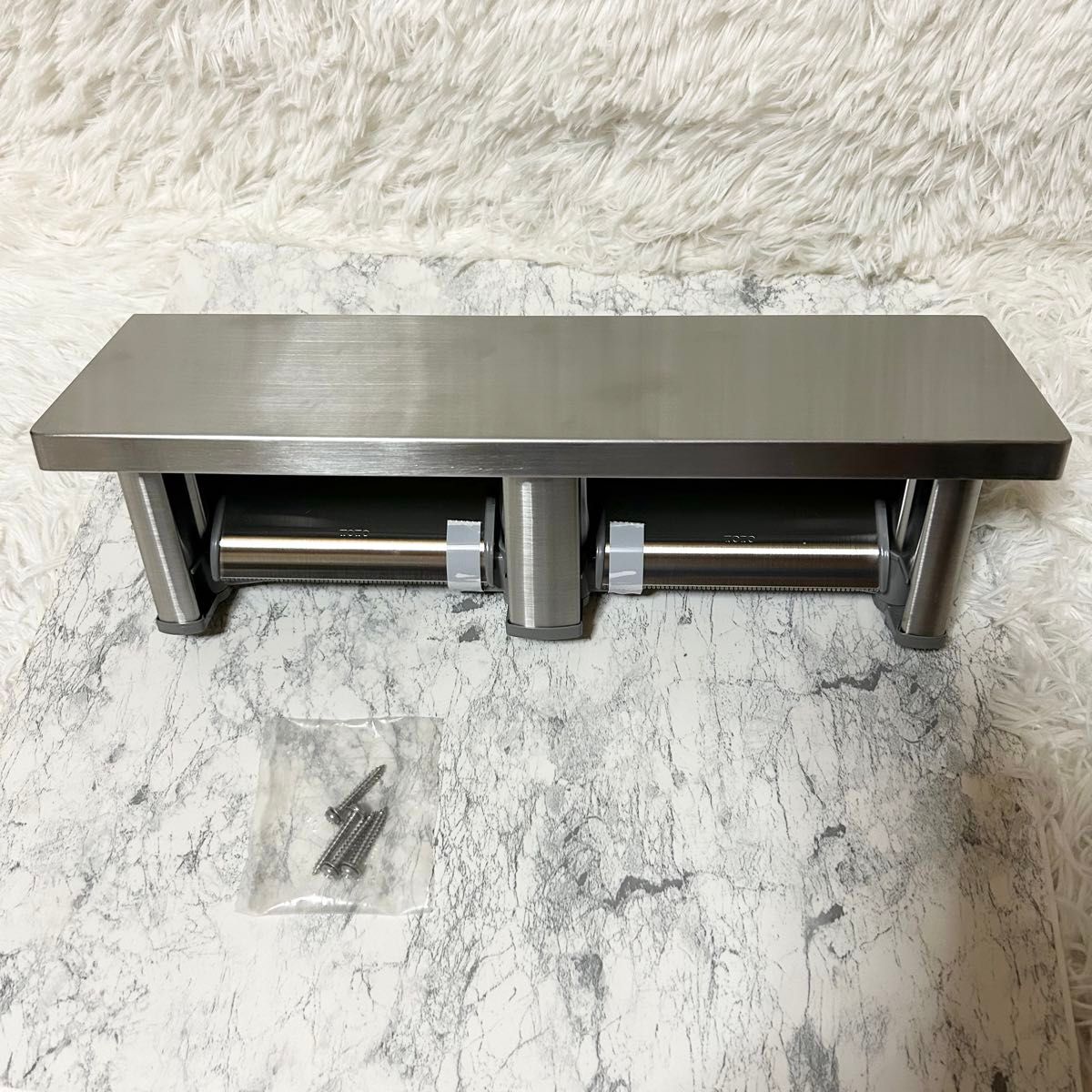 新品未使用】TOTO 棚付二連紙巻器 トイレットペーパーホルダー 新品未使用】TOTO 棚付二連紙巻器 トイレットペーパーホルダー