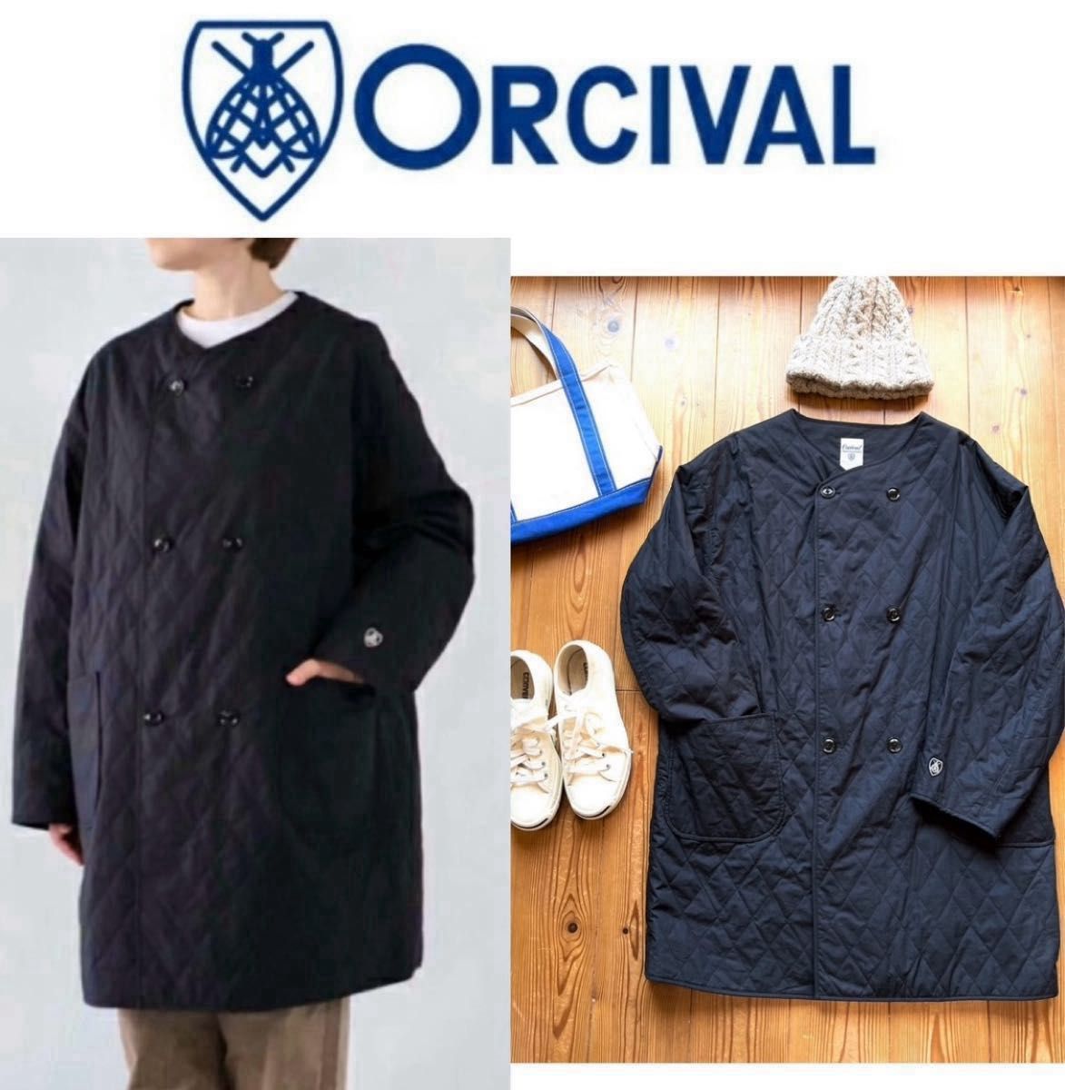 ORCIVAL】インサレーション 中綿キルティング カラーレス ダブル ORCIVAL】インサレーション 中綿キルティング カラーレス ダブル