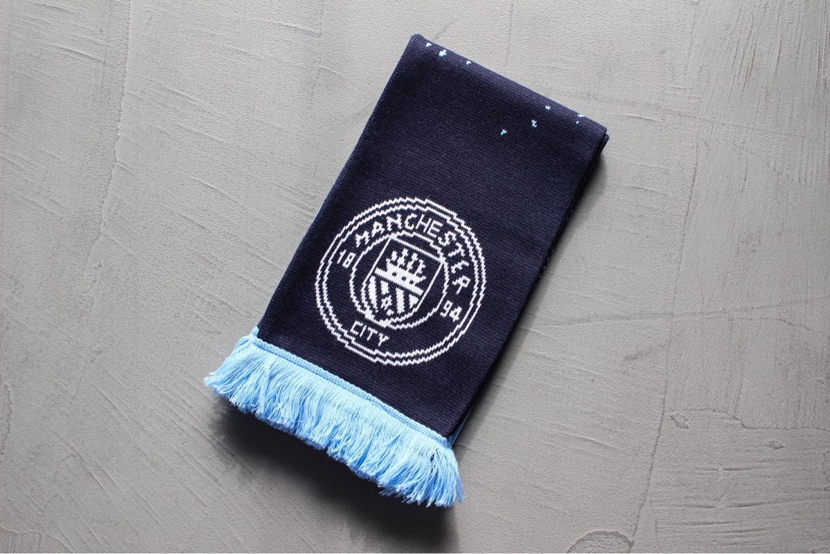 マンチェスターシティ サッカーマフラー Manchester city 英国製 マンチェスターシティ サッカーマフラー Manchester city 英国製