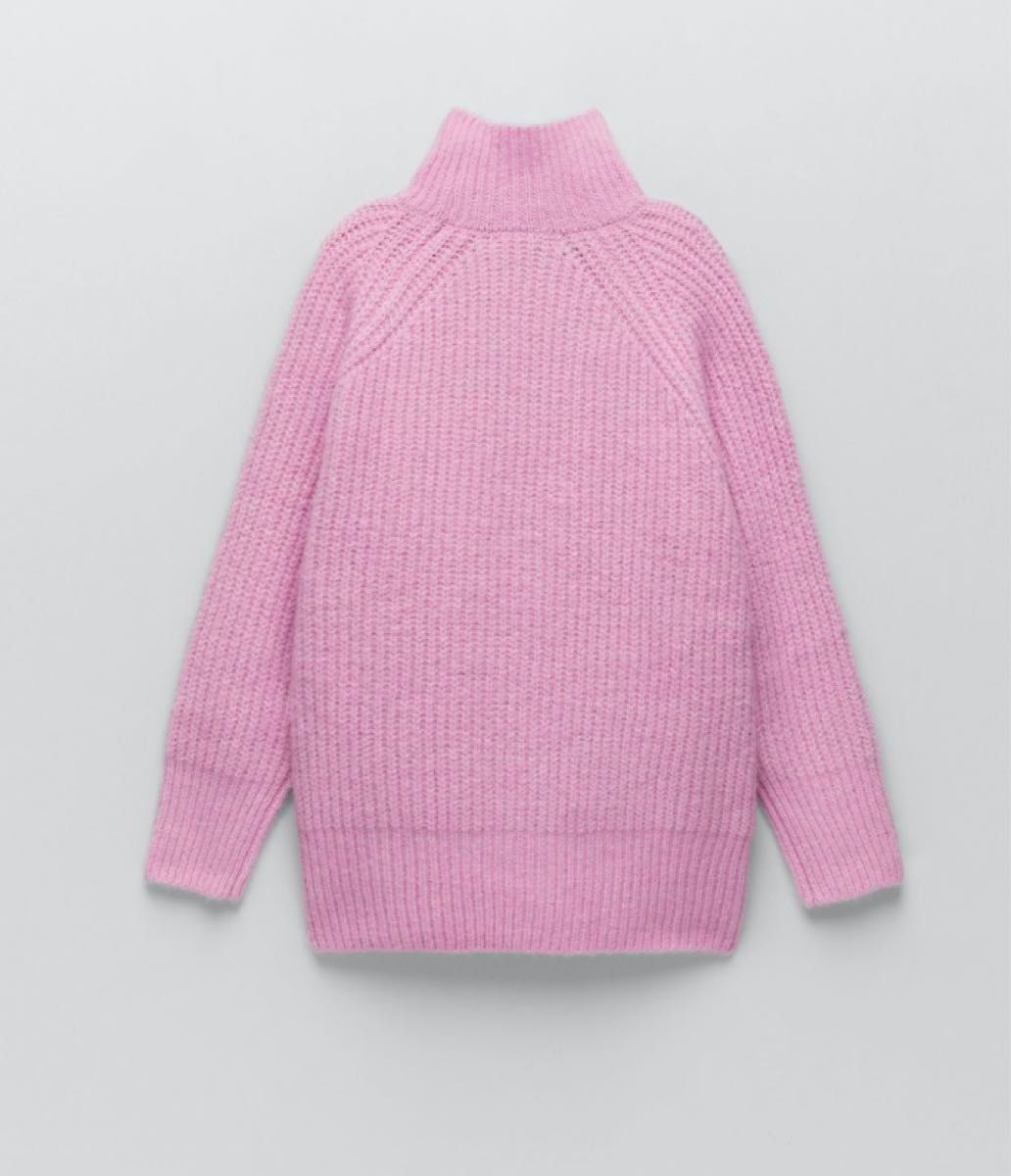 ZARA ハイネックニットセーター S ピンク ニット オーバーサイズ ZARA ハイネックニットセーター S ピンク ニット オーバーサイズ