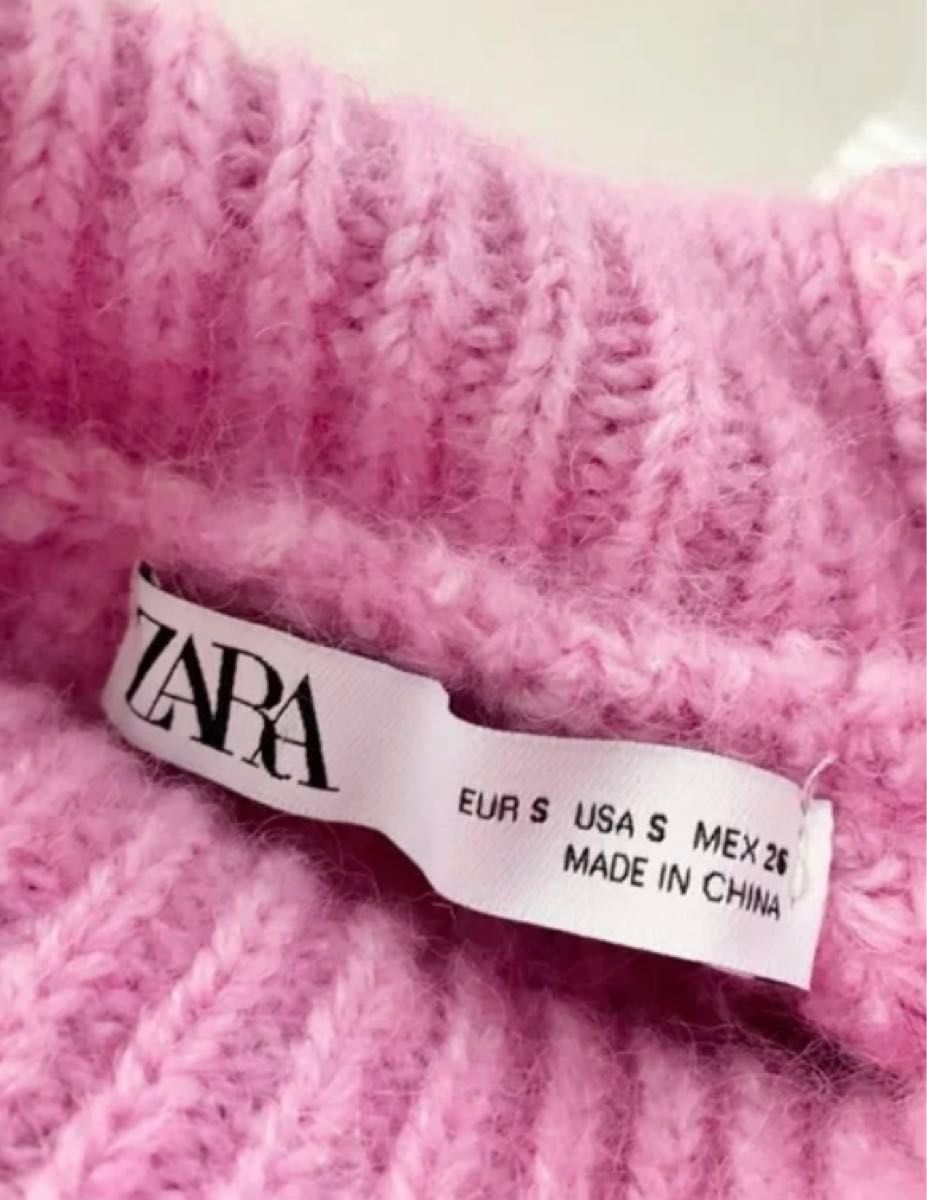 ZARA ハイネックニットセーター S ピンク ニット オーバーサイズ ZARA ハイネックニットセーター S ピンク ニット オーバーサイズ