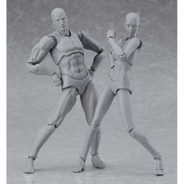 デッサン 人形 男 女 関節人形 可動式 リアル フィギュア ドール 完成 モデル アート用品 グレー（女） A006_画像2