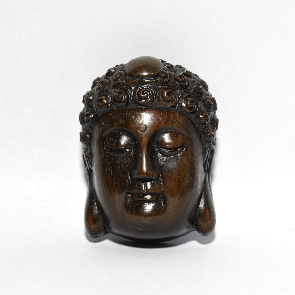 鉄木 根付 仏顔 面 木彫品 木製 彫刻品 現品お渡し 現品限り　na07-b-13_画像1