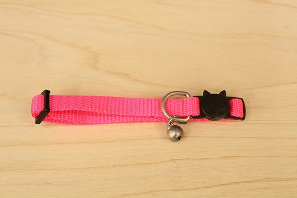 [bsq-a2] safety design pet necklace safety buckle bell length adjustment possibility cat dog necklace nylon ( pink )