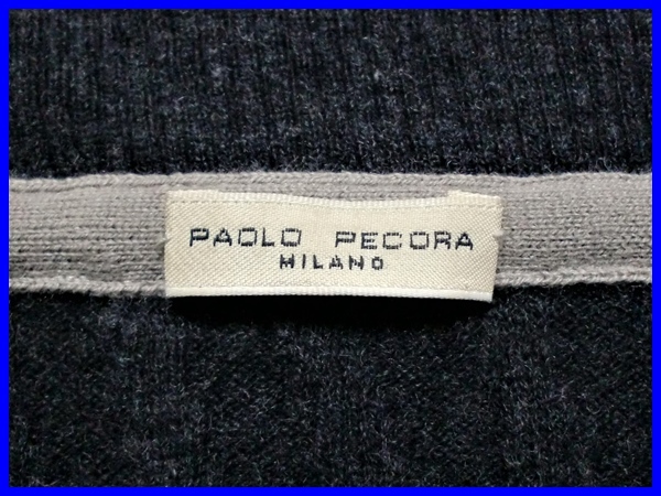 即決 美品 イタリア製パオロ ペコラ ショールカラー ウールニット