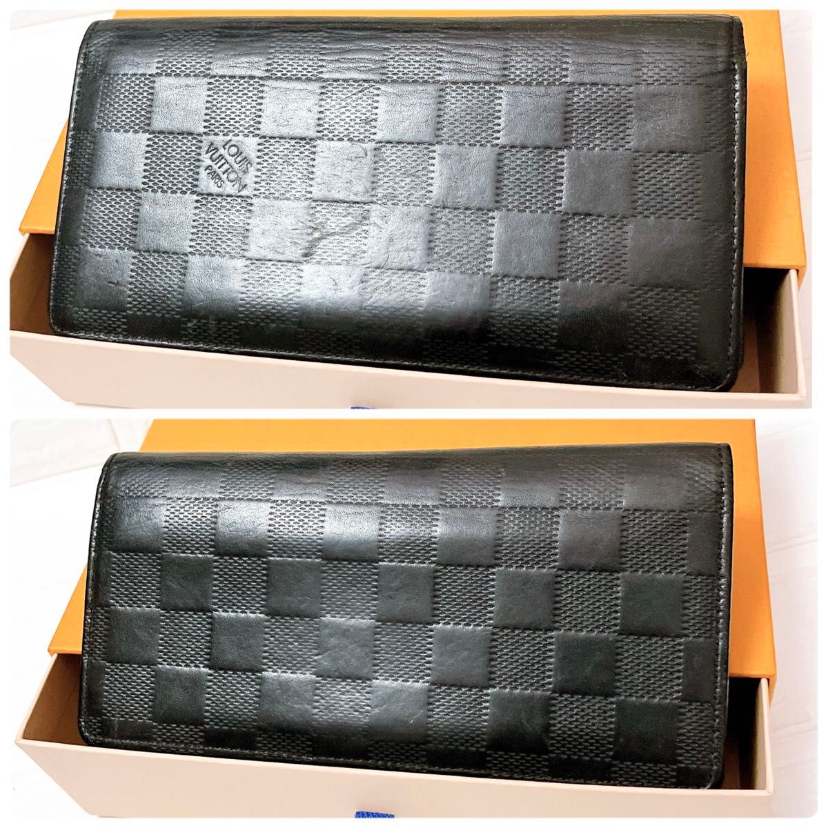 LOUIS VUITTON - ヴィトン Vuitton ダミエアンフィニ レザー 長 LOUIS VUITTON - ヴィトン Vuitton ダミエアンフィニ レザー 長