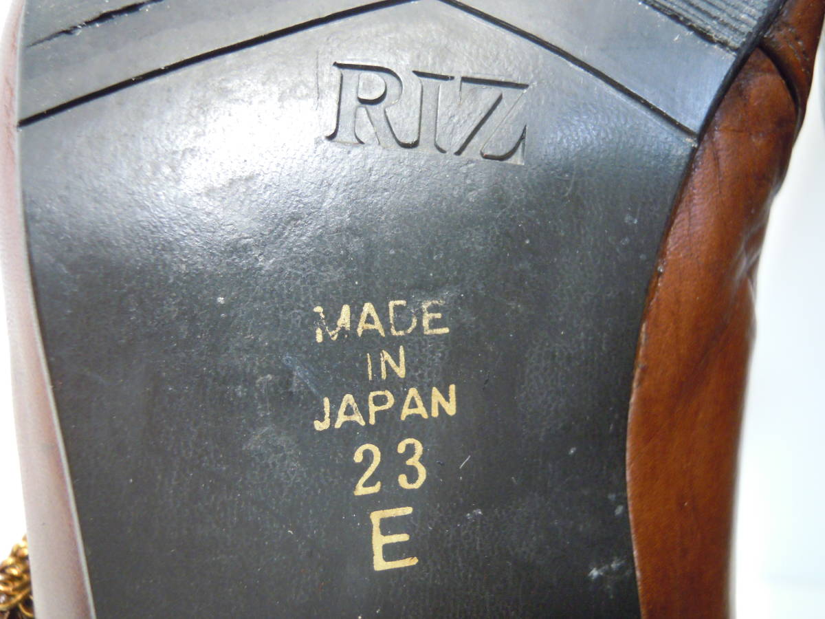 RIZliz original leather . belt almond tu pumps size 23.0cm made in Japan 