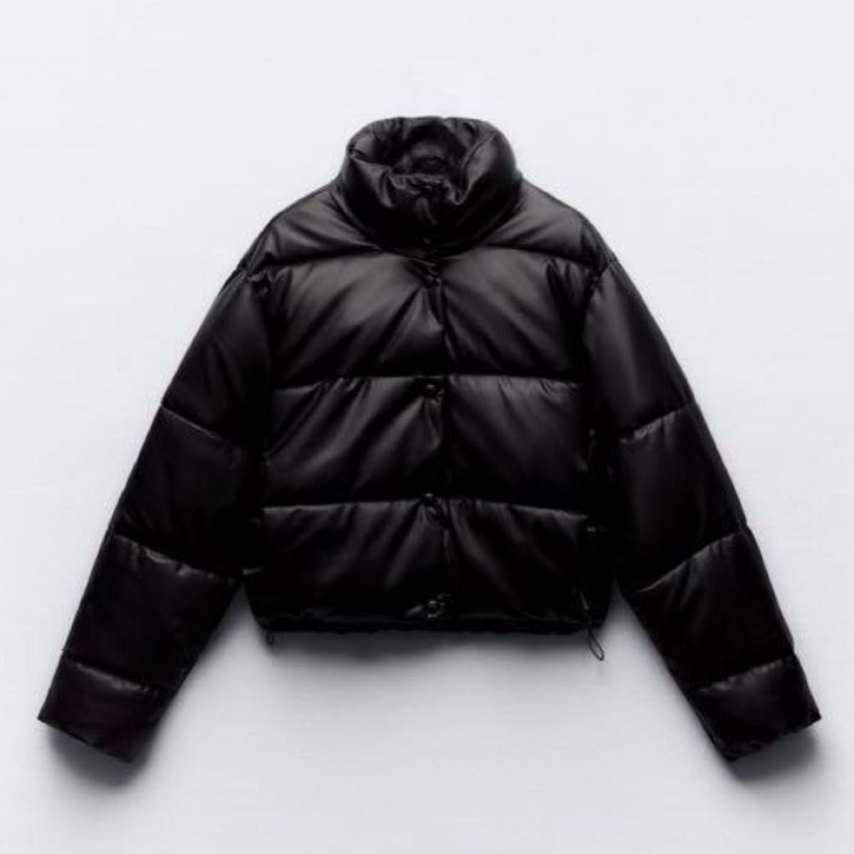 大人気】新品 ZARA ザラ フェイクレザーパフジャケット ダウン 大人気】新品 ZARA ザラ フェイクレザーパフジャケット ダウン