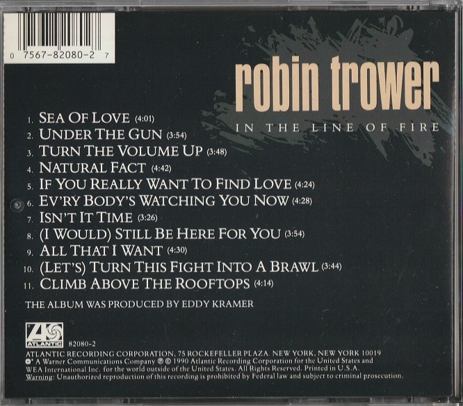 【中古CD・輸入盤・盤質良好】Robin Trower / In The Line Of Fire (1990年作品) #Davey Pattison #Isn't It Time