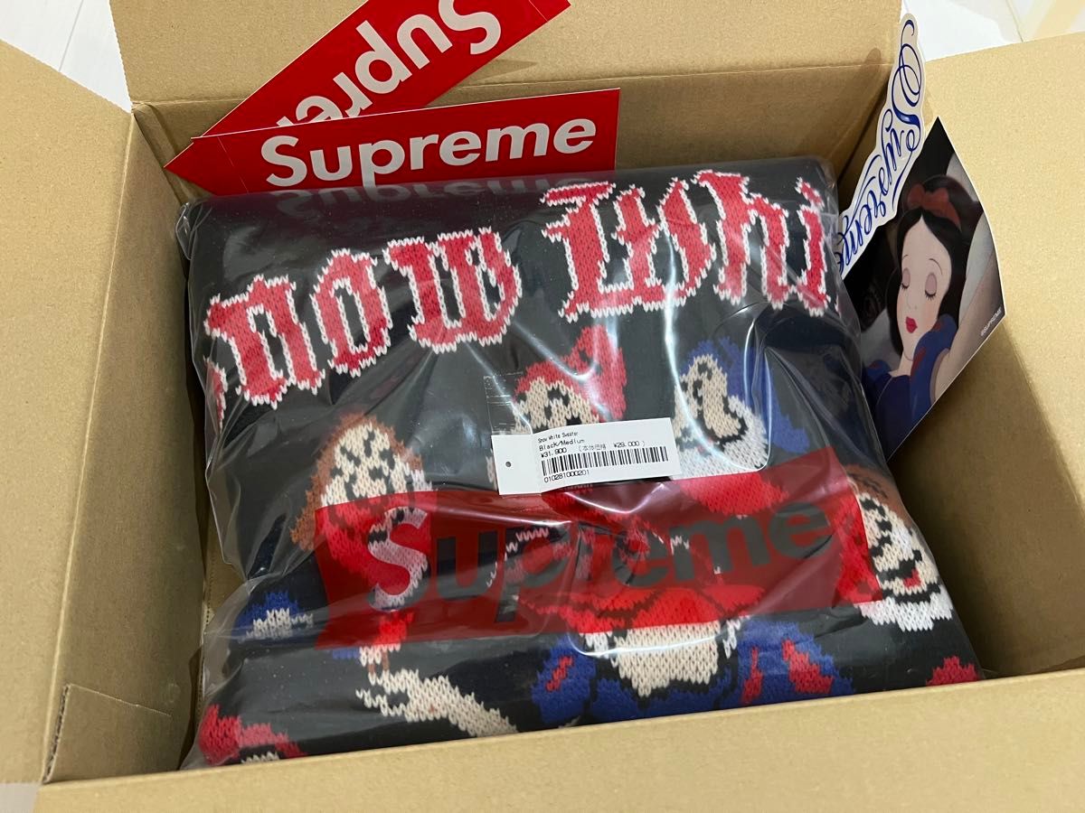 M】Supreme Snow White Sweater Black シュプリーム セーター M】Supreme Snow White Sweater Black シュプリーム セーター
