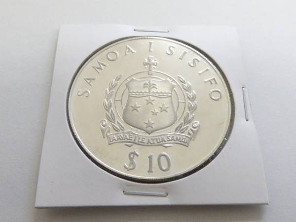 サモア SAMOA 1976年 オリンピック　ハードル　銀貨_画像1