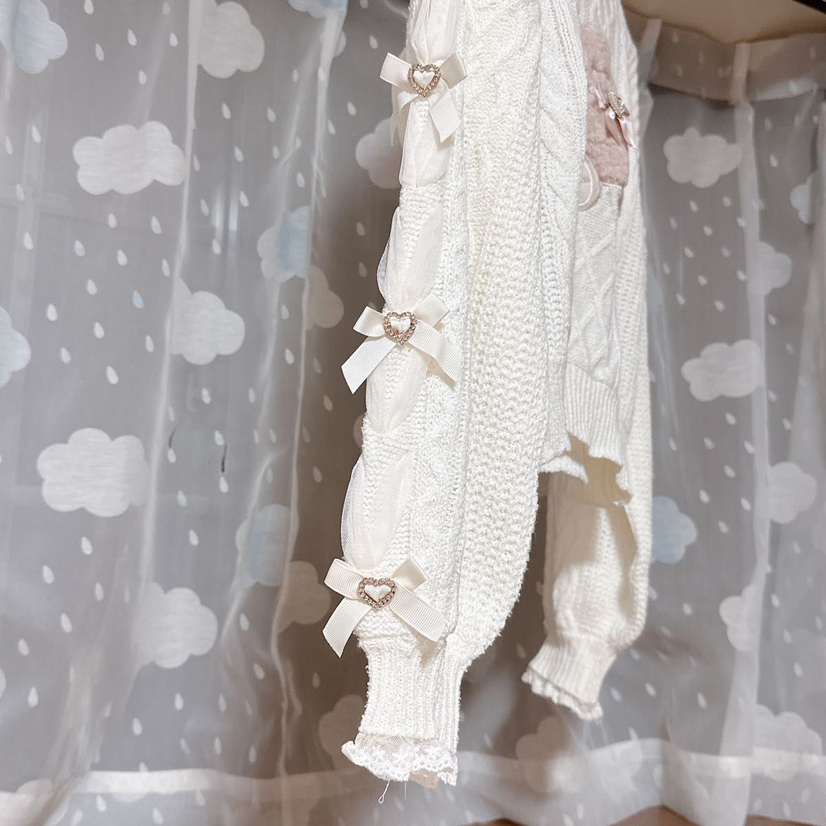 リズリサ LIZLISAくまTwin Bears ニット トップス ホワイト リズリサ LIZLISAくまTwin Bears ニット トップス ホワイト