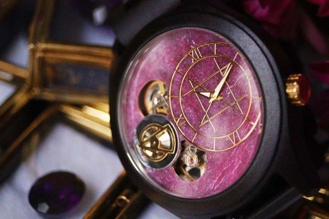 NOZ 腕時計 ダブルムーブメントモデル/ルビー 45mm エボニー天然 NOZ 腕時計 ダブルムーブメントモデル/ルビー 45mm エボニー天然