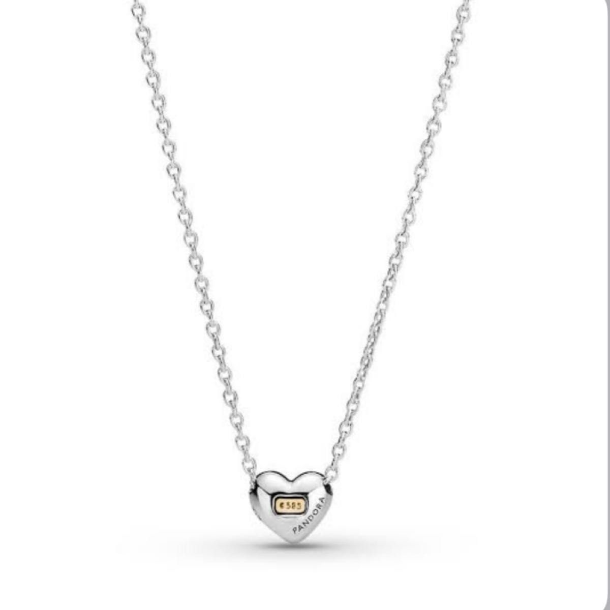 PANDORAパンドラ ツートンハート ピアス・ネックレス セット PANDORAパンドラ ツートンハート ピアス・ネックレス セット