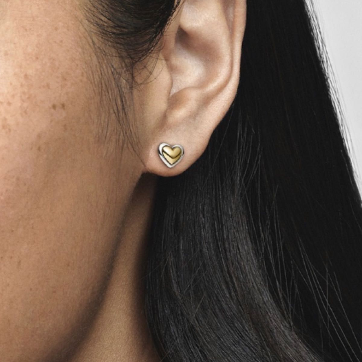 PANDORAパンドラ ツートンハート ピアス・ネックレス セット PANDORAパンドラ ツートンハート ピアス・ネックレス セット