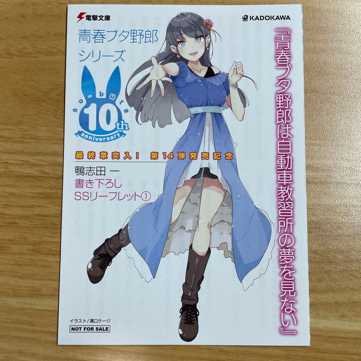青ブタ リーフレット 2016 青春ブタ野郎シリーズ 14巻発売記念 書き下ろしSSリーフレット