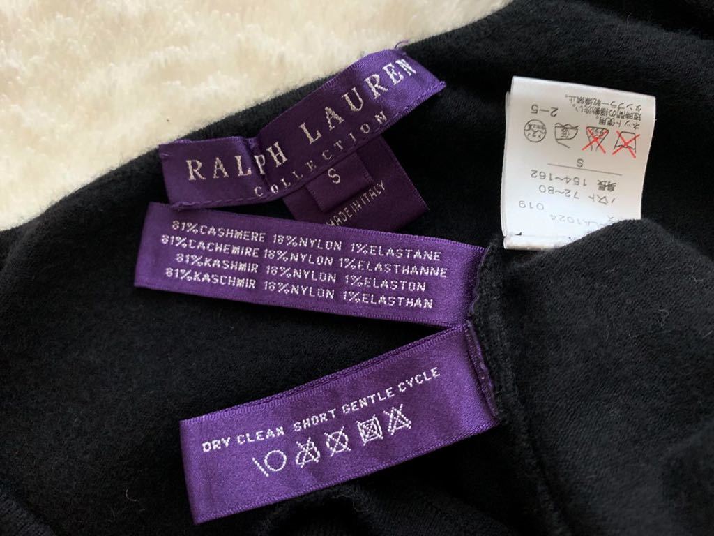 RALPH LAUREN COLLECTION Италия производства кашемир свитер sizeS черный Ralph Lauren коллекция лиловый этикетка чёрный кашемир свитер 