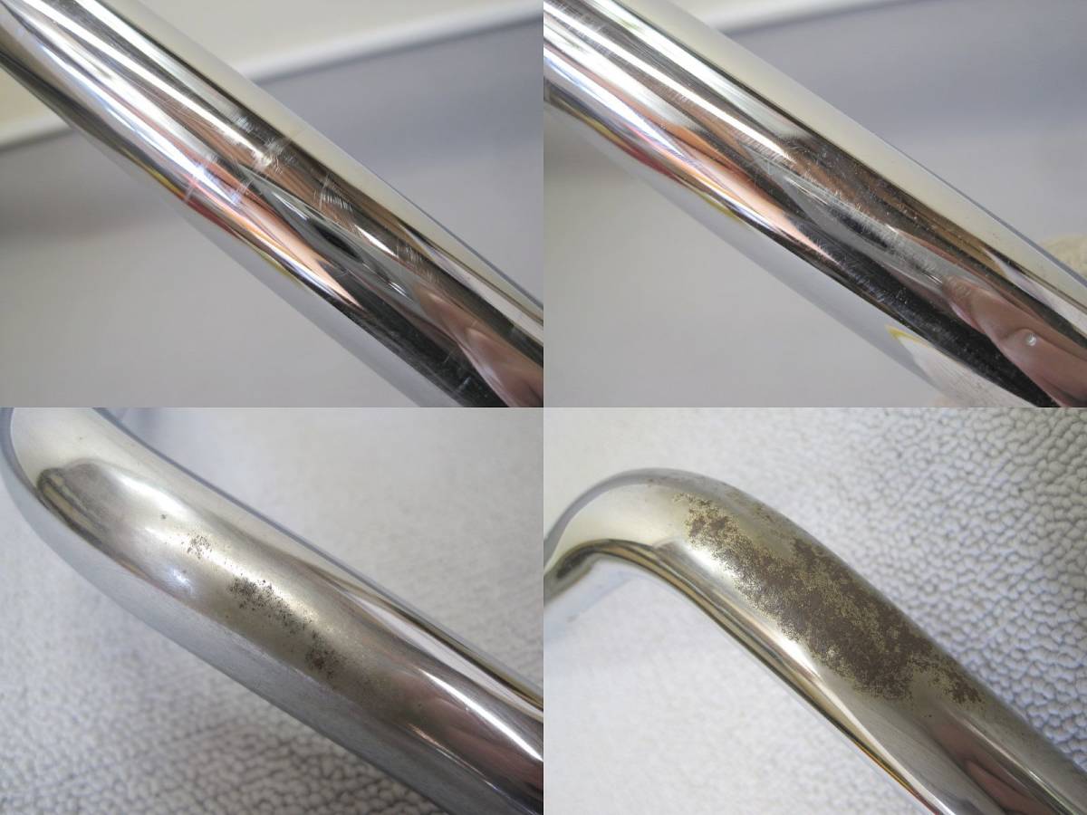 【5490⑥4】　7/8インチ(22.2mm)用　ナロータイプハンドル　(幅)735×(高)100×(奥行)210mm　グリップエンド付　スチール/クロームメッキ_画像3