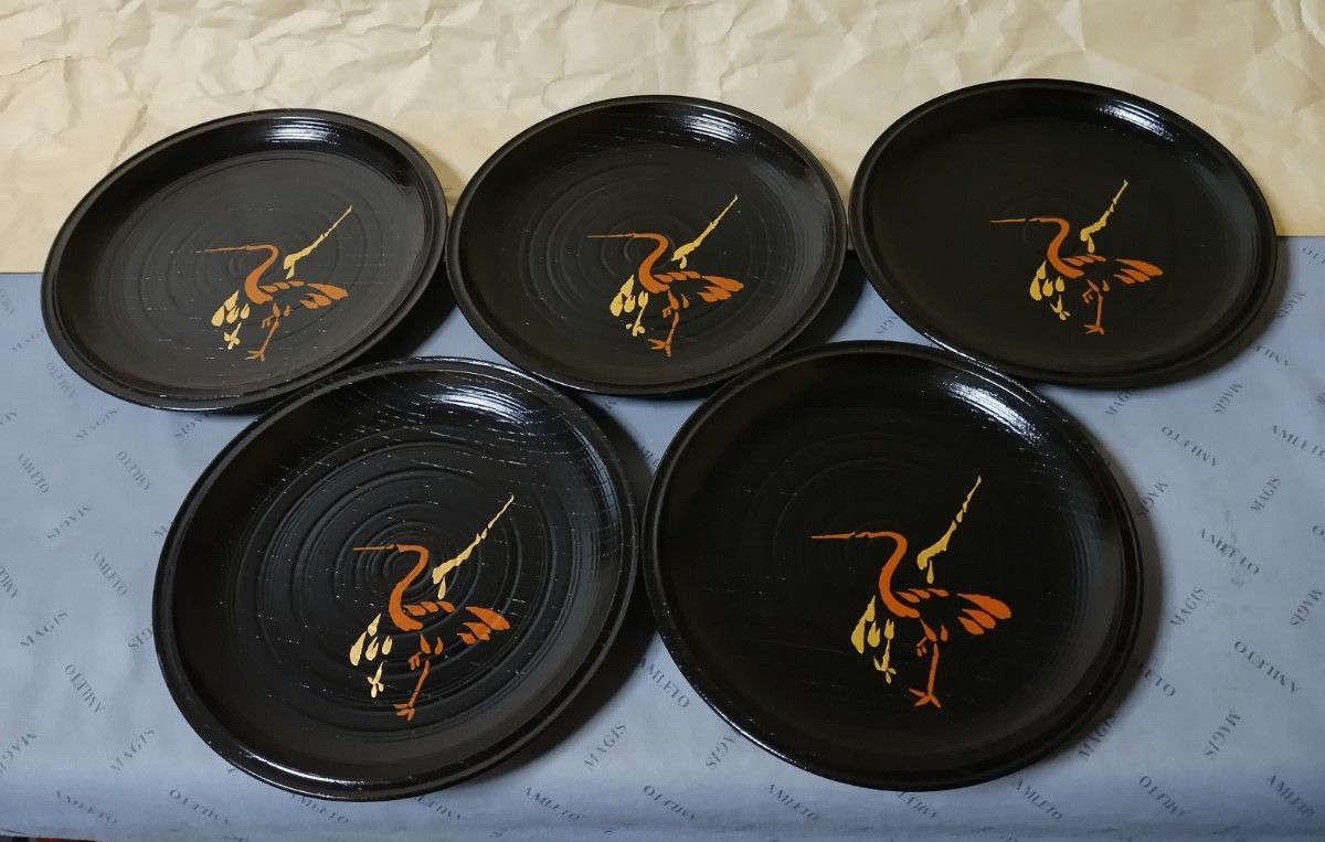 京漆匠 象彦 鶴蒔絵 銘々皿 5枚セット 木製 漆器|Yahoo!フリマ 京漆匠 象彦 鶴蒔絵 銘々皿 5枚セット 木製 漆器|Yahoo!フリマ