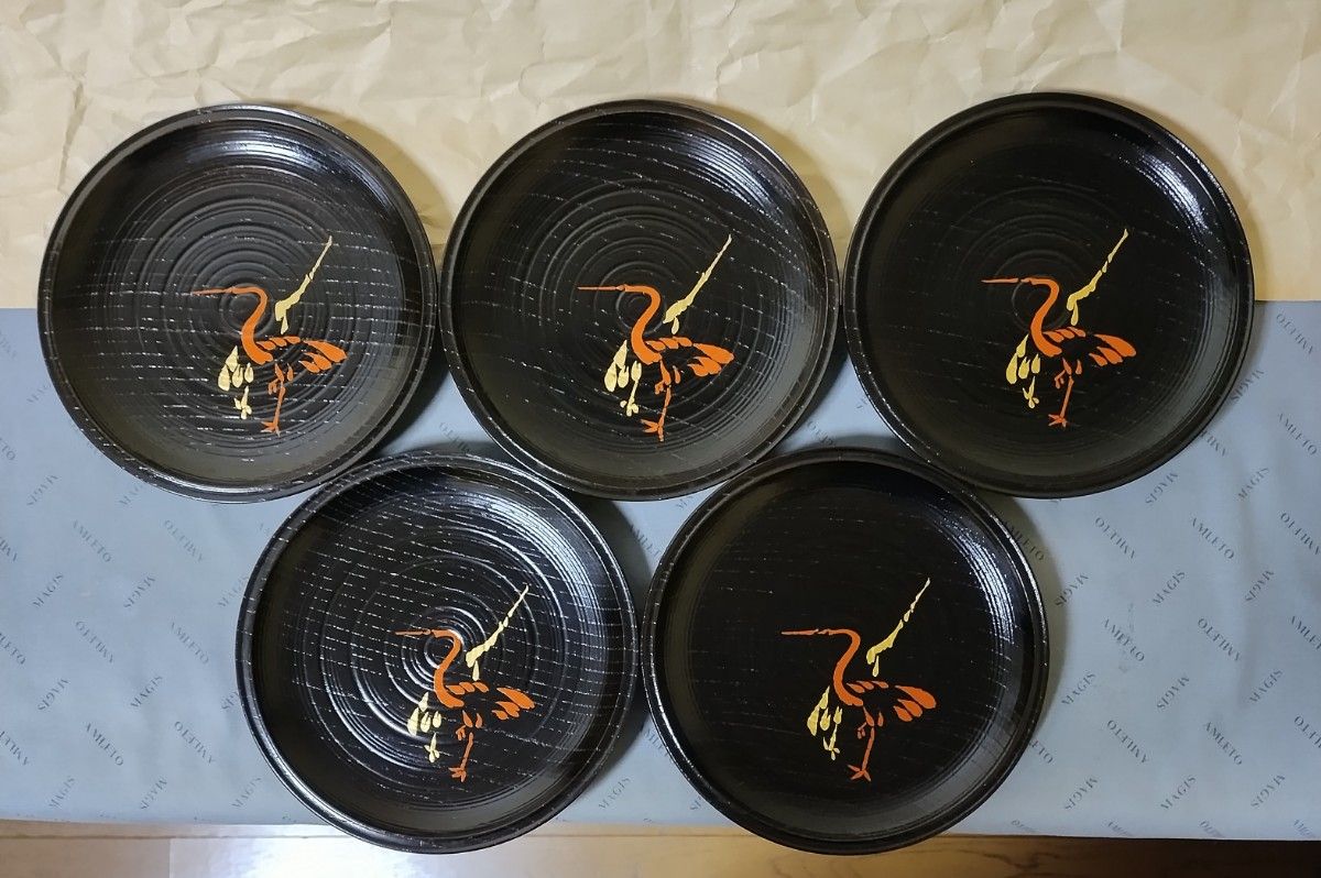 京漆匠 象彦 鶴蒔絵 銘々皿 5枚セット 木製 漆器|Yahoo!フリマ 京漆匠 象彦 鶴蒔絵 銘々皿 5枚セット 木製 漆器|Yahoo!フリマ